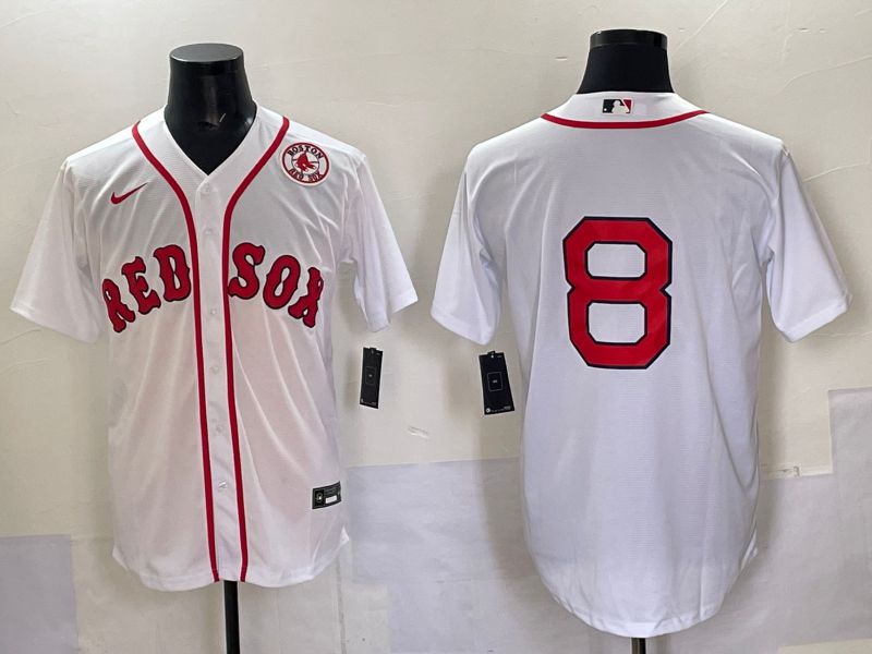 Men Boston Red Sox #8 No Name White Game 2025 Nike MLB Jersey style 006->boston red sox->MLB Jersey